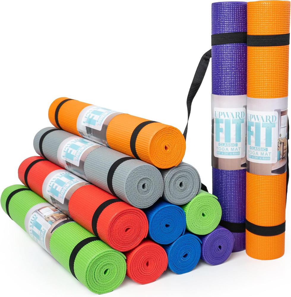 12-Pack Classic Yoga Mat with Carrying Strap, 68