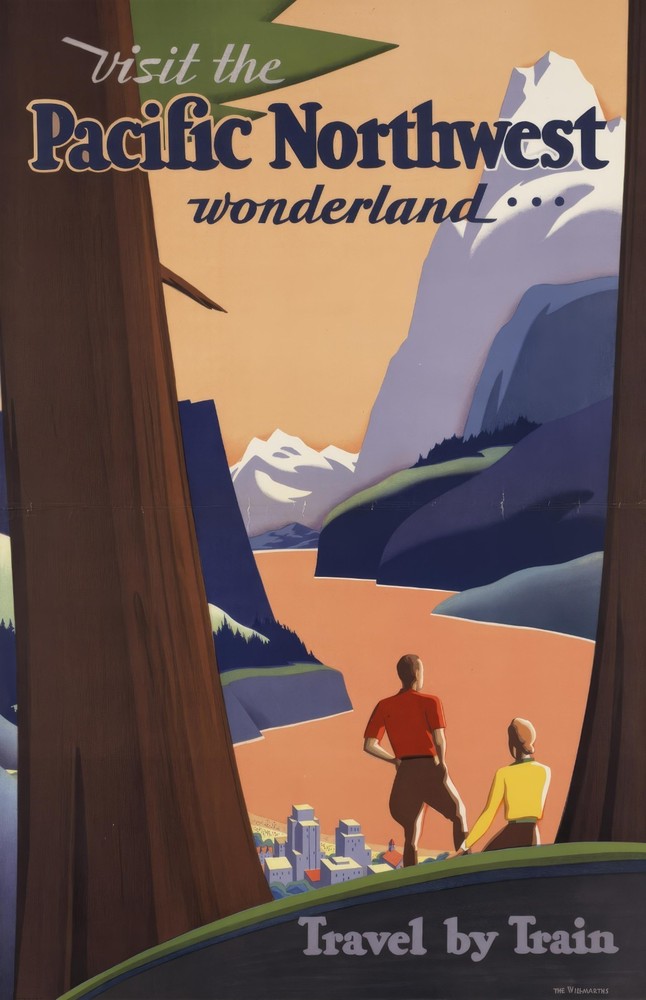 Visit The Pacific Northwest Wonderland Vintage Travel Poster Print