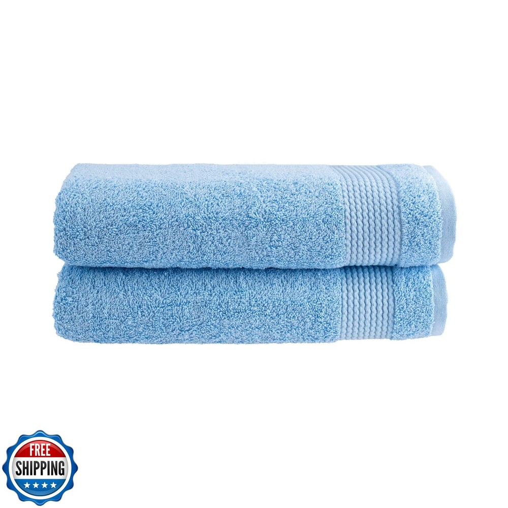 HALLEY Turkish Cotton Towels (Pack of 2) Bath Towels Super Soft Highly Absorb