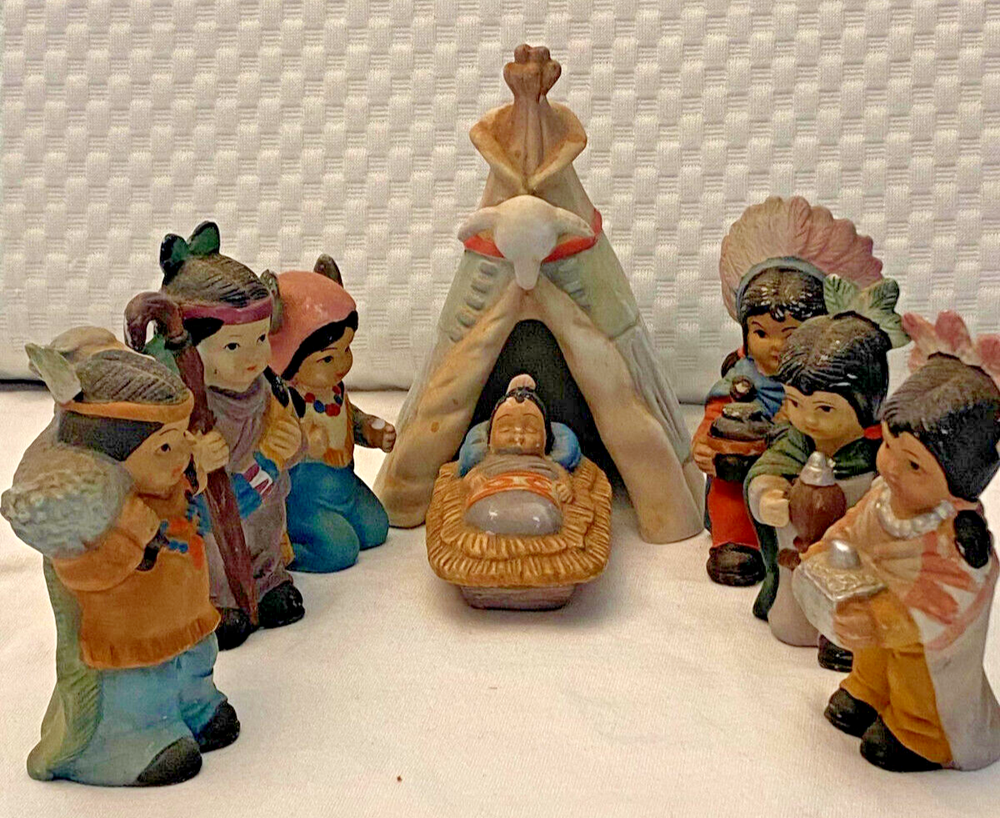 Elegant 8-Piece Porcelain Nativity Set for Christmas Decor  