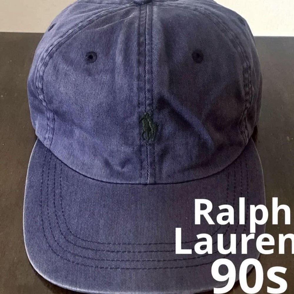 Excellent Fade 90S Made In Taiwan Ralph Lauren Cap Khaki Pony Limited Edition Ic