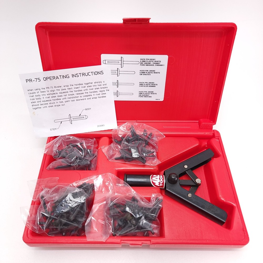 MAC Tools RG-75K Plastic Riveting Tool Kit Rivit Setter Gun