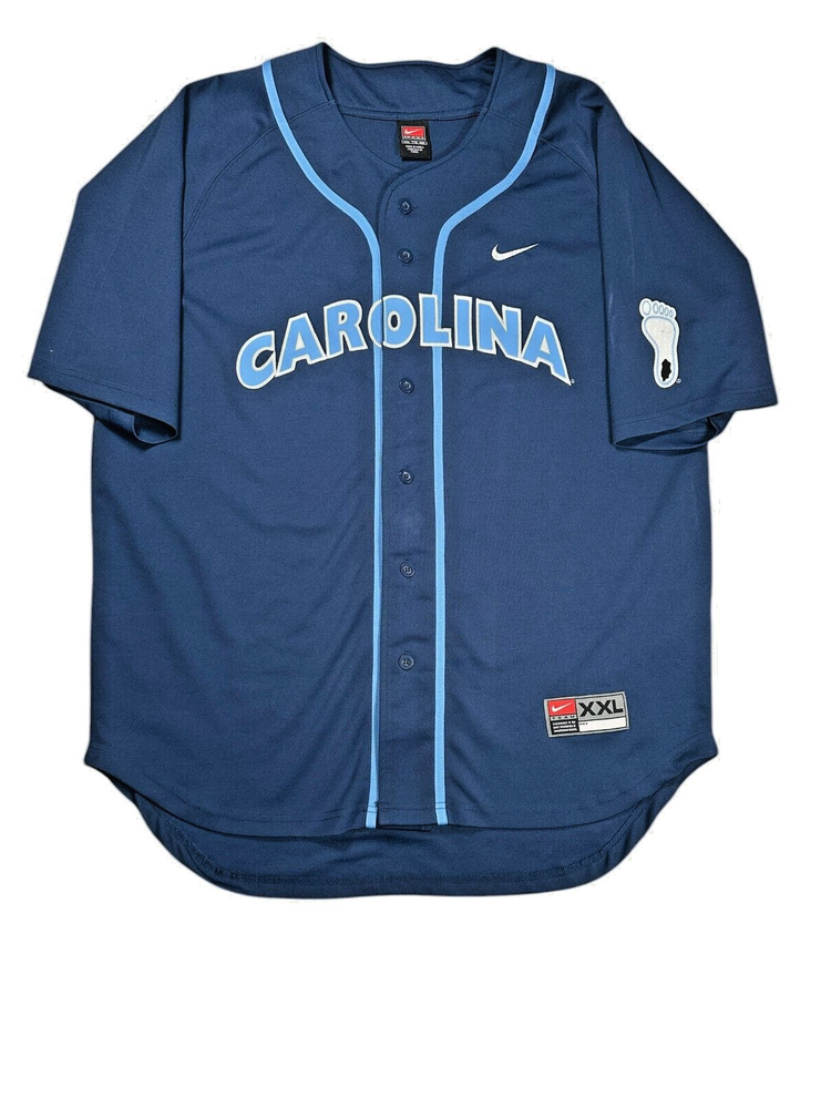 Vintage Nike UNC North Carolina Tar Heels Baseball Jersey Size XXL Button Up