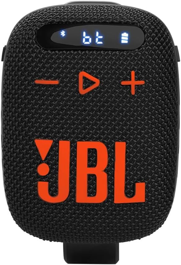 JBL WIND 3 Bluetooth Handlebar Speaker with FM Radio Micro SD AUX Input in Black and Orange