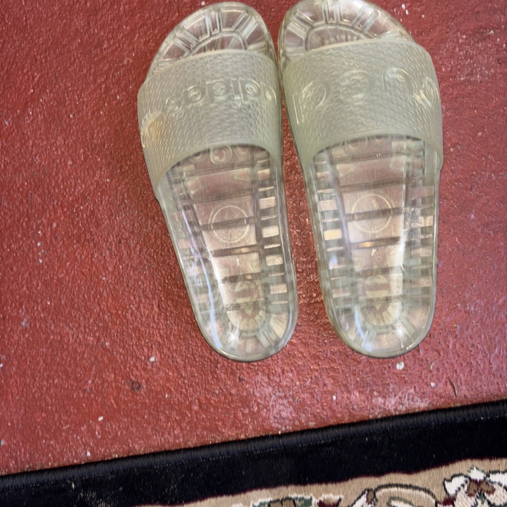 “Gucci Adidas Clear Slides-Original-Size 7-Made In Italy