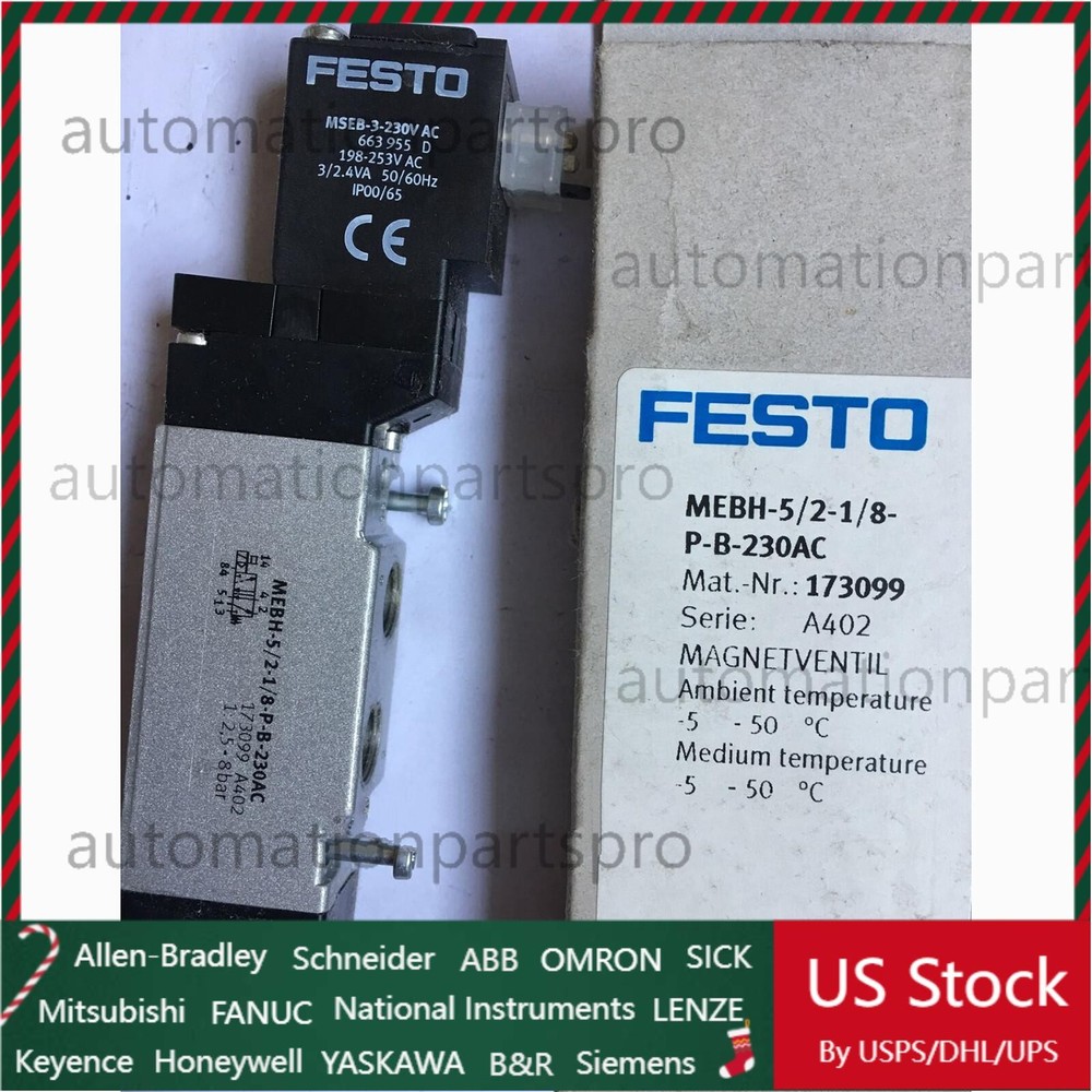 1PC Festo MEBH-5/2-1/8-P-B-230AC 173099 Solenoid Valve New Free Shipping
