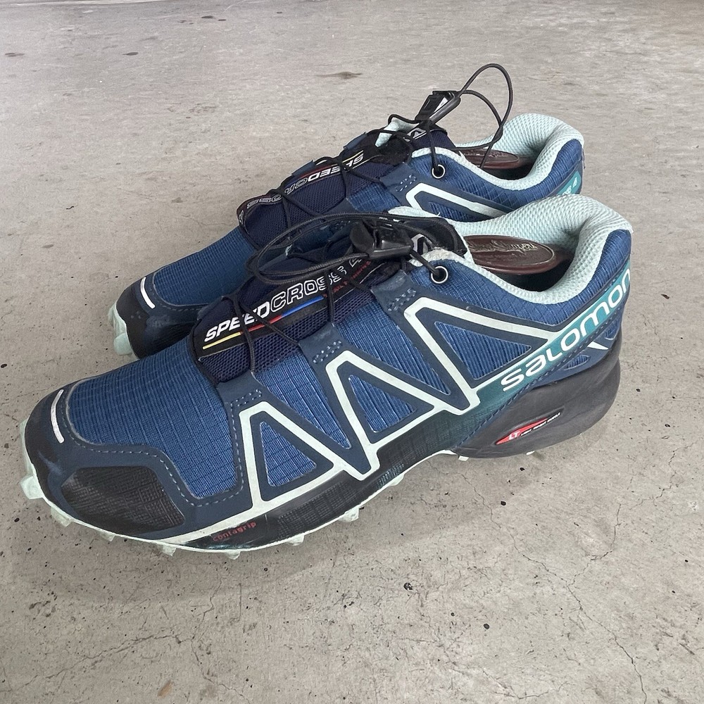 Womens Salomon SpeedCross 4 Blue Trail Running Hiking Shoes Size US 6.5