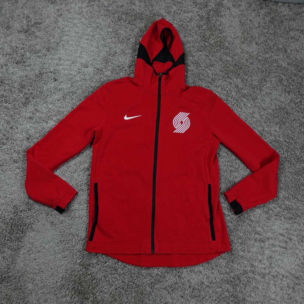 Portland Trailblazers Jacket Mens Medium Nike Dri Fit NBA Red Tech Hoodie