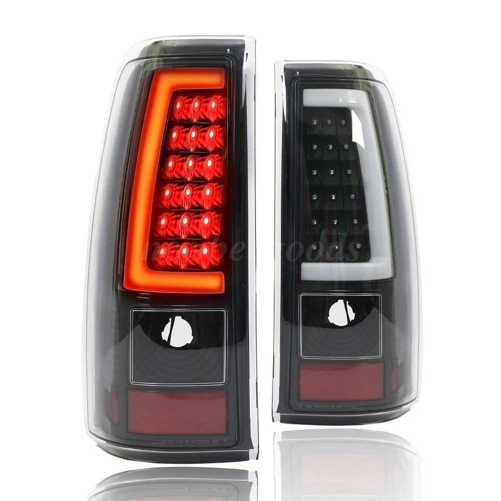 Black LED Tail Lights Brake Lamps For 2003-2006 Chevy Silverado 1500 2500 3500