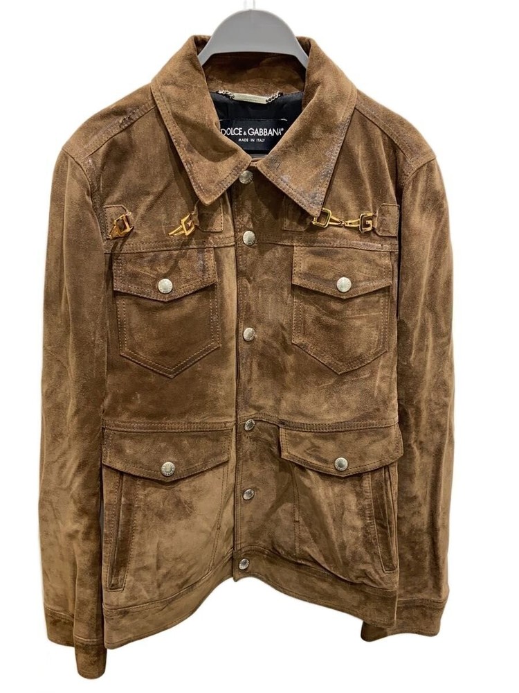 Dolce Gabbana I/Leather Suede Jacket Blouson/44/Leather/Brw/Dirty 3369