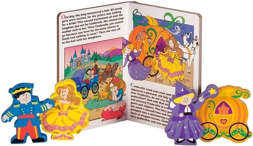 4 Piece Cinderella Puzzy Book & Wood Children's Puzzle Set BRAND NEW