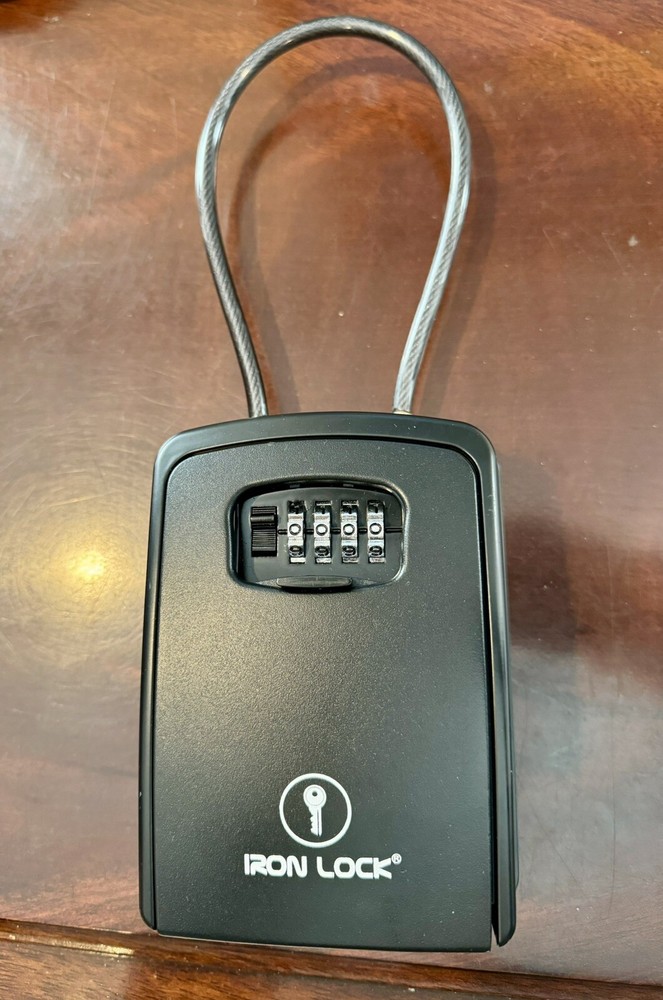 Iron Lock® - XXL Key Lock Box Portable & Wall Mounted W Removable Cable Shackle