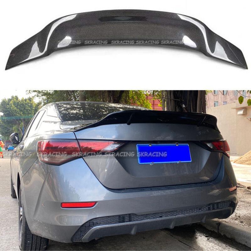 2020-2022 Nissan Sentra Real Carbon Fiber High Kick Duckbill Trunk Spoiler