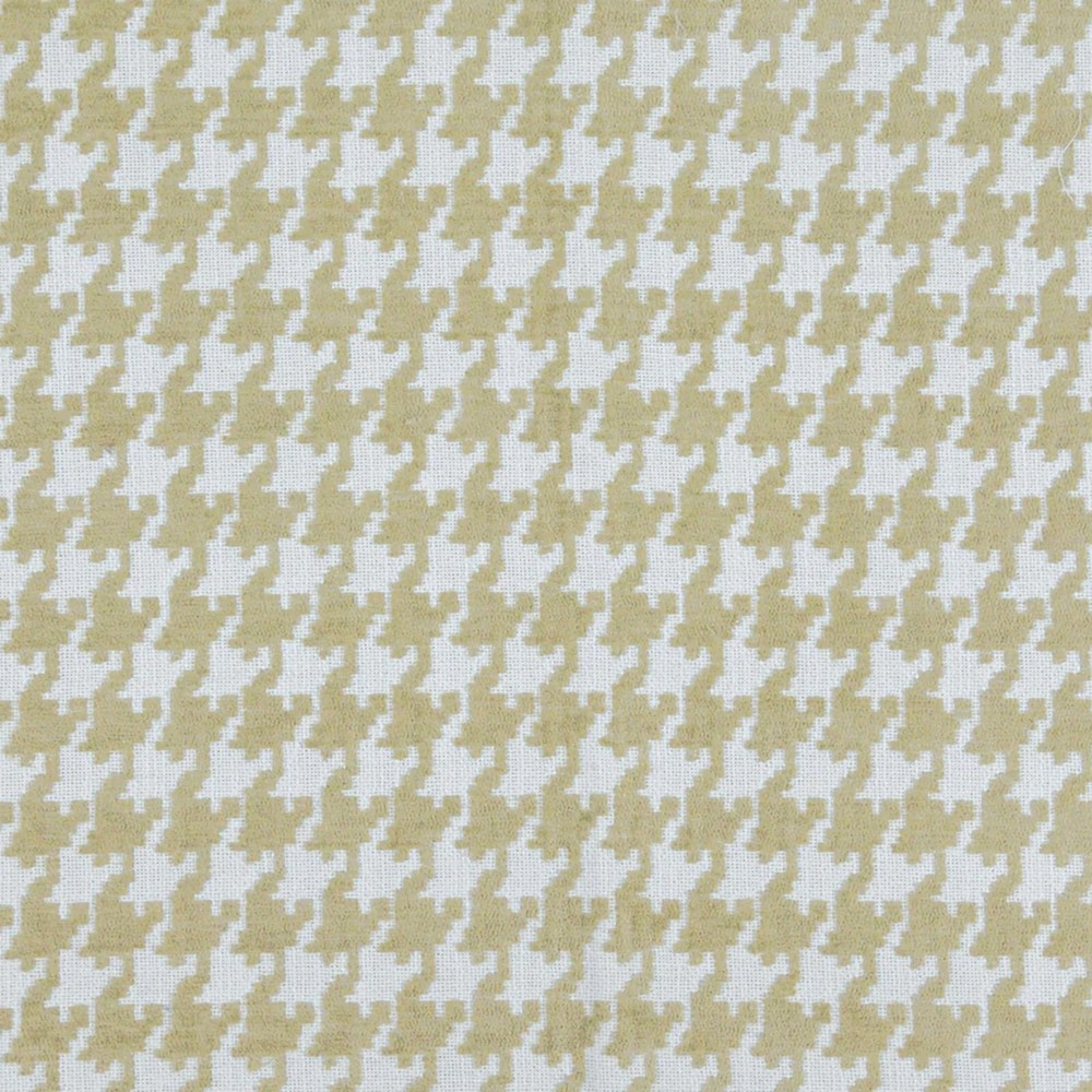 5 Yards Chenille Houndstooth Upholstery Fabric in Bistro Bisque USA Made