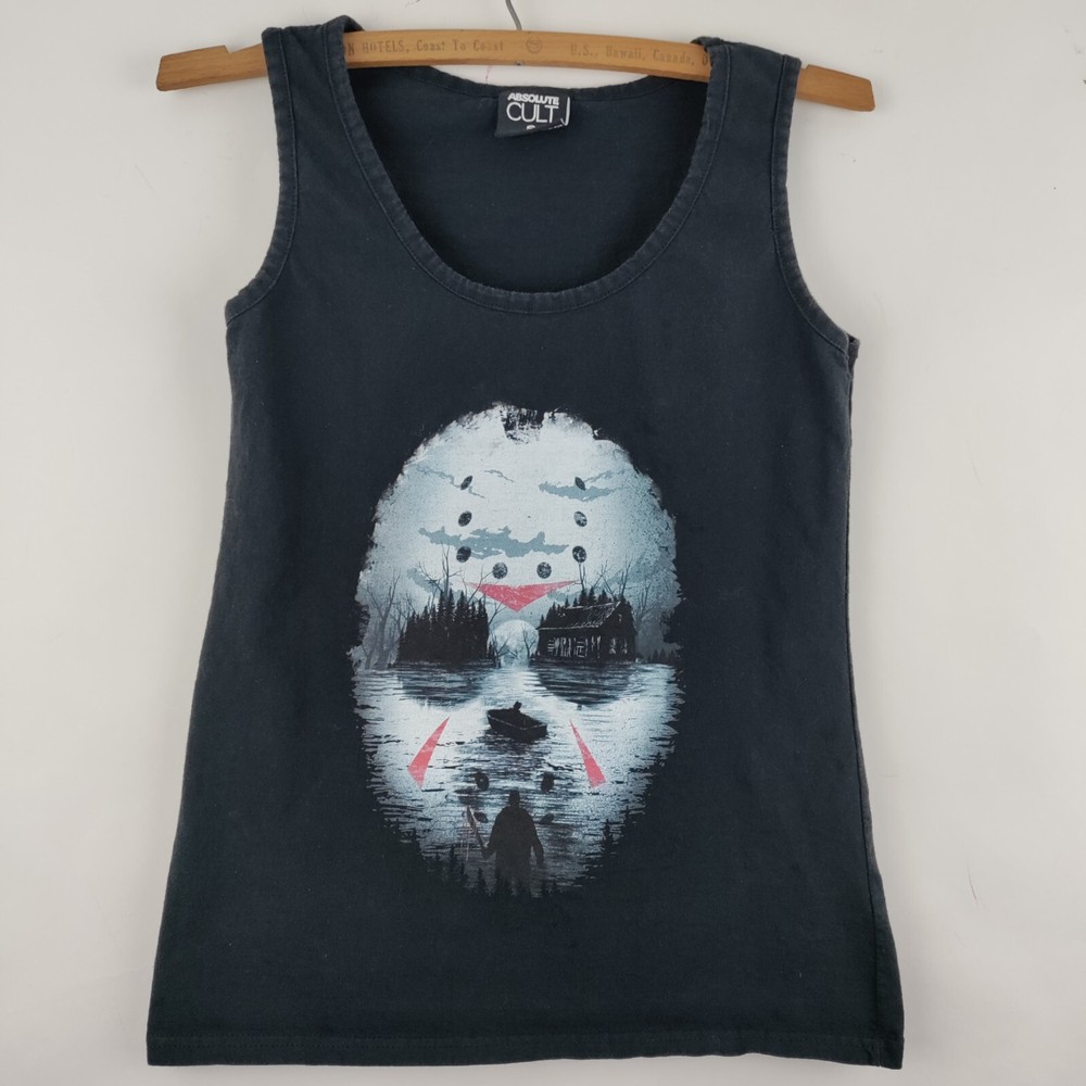 Absolute Cult Friday The 13th Shirt Small Black Jason Vorhees Tank Top Halloween