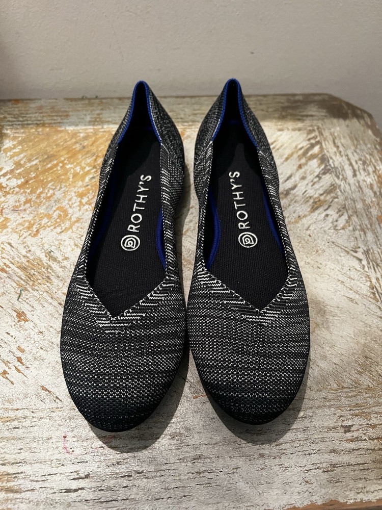 Rothy's The Flat Ballet Flats Slip On Heather Grey  Casual Round Toe New Size 10