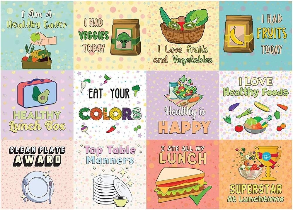 Healthy Lunchbox Stickers (20 Sets X 12 Designs)