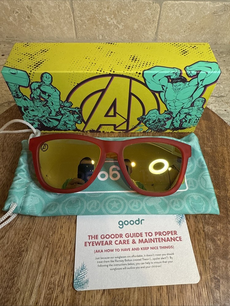 Marvel Avengers Goodr J.A.R.V.I.S. Vision polarized running sunglasses new in box