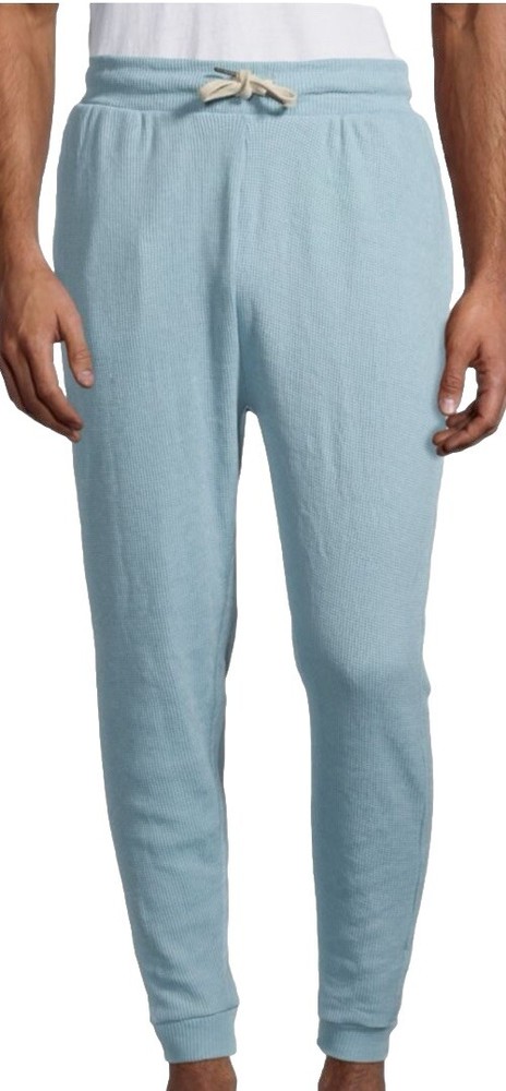 ONIA Jogger Sweatpants Men Large NWT Blue Waffle Knit Pockets Drawstring Luxe