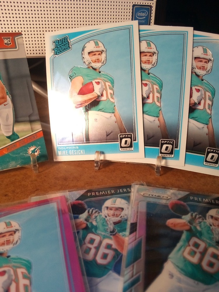 Mike Gesicki 2018 Panini Prizm & Optic Dolphins Rookie Football Card Lot