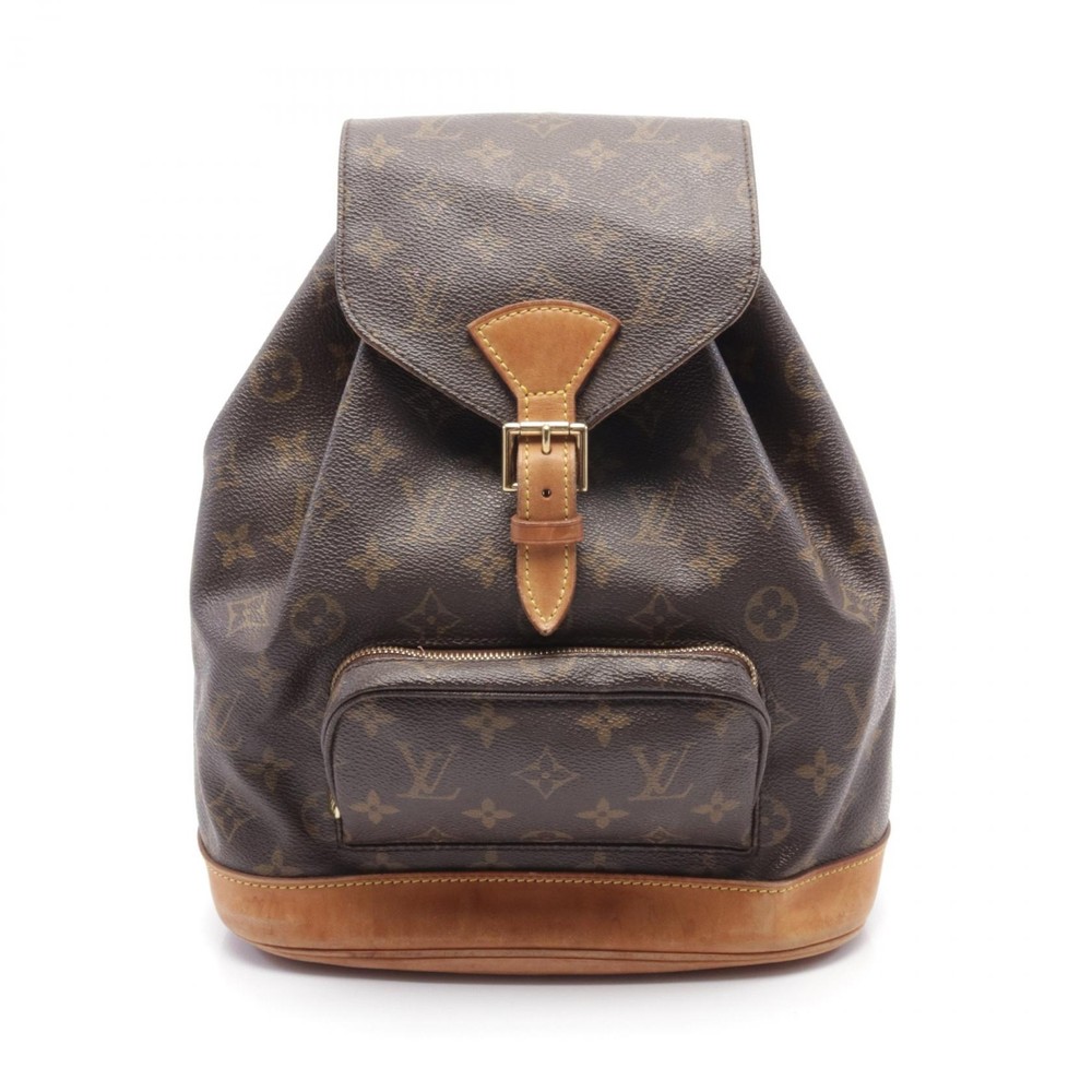 LOUIS VUITTON Montsouris MM Monogram Leather Backpack Brown M51136