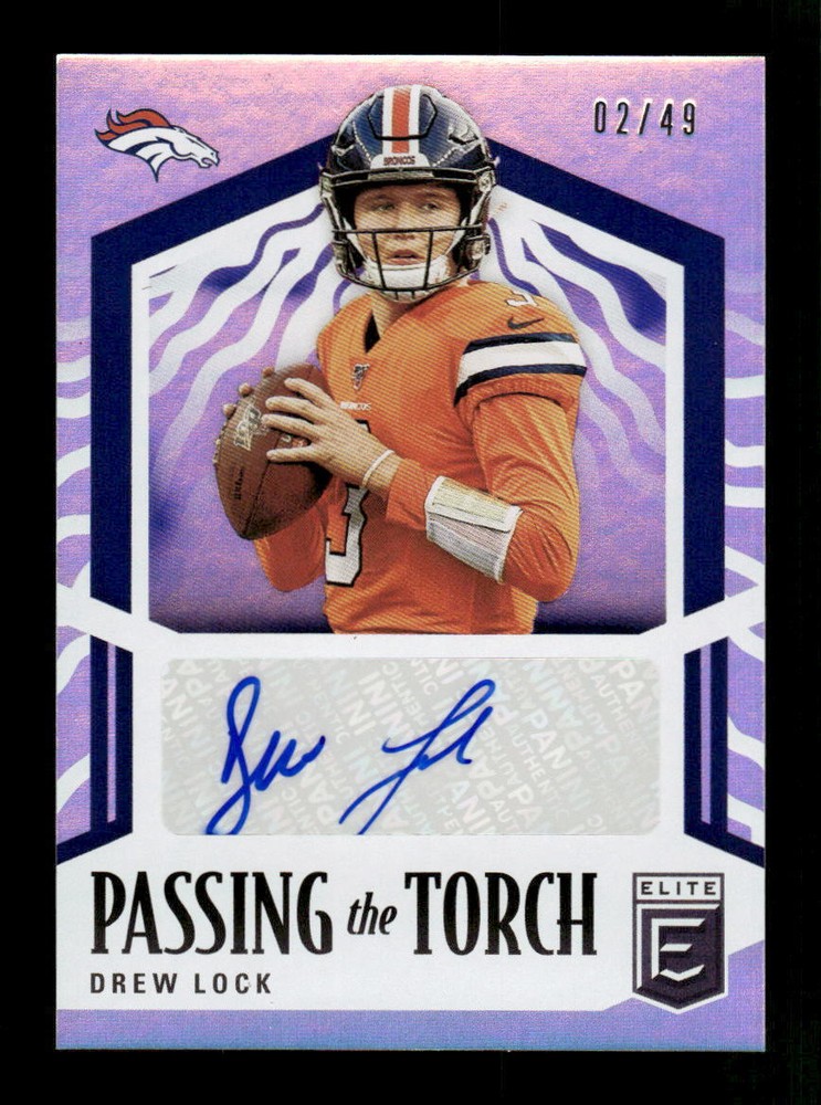 2020 Donruss Elite Drew Lock PTSS-DL Passing the Torch Autograph #/49