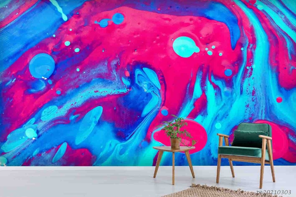 3D Red Blue Abstract Texture Wall Murals Wallpaper Murals Wall Sticker