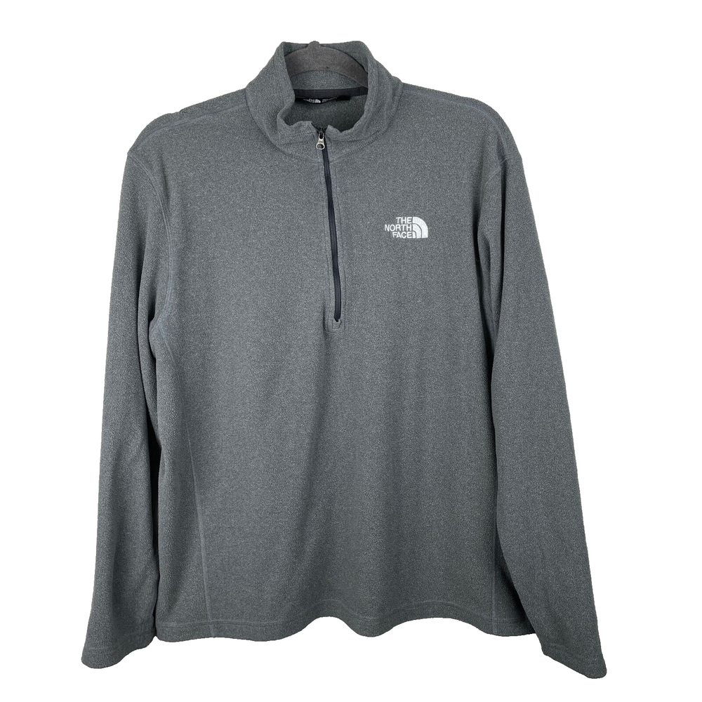 The North Face Pullover Mens Medium Gray Fleece Quarter Zip Outdoors Gorpcore