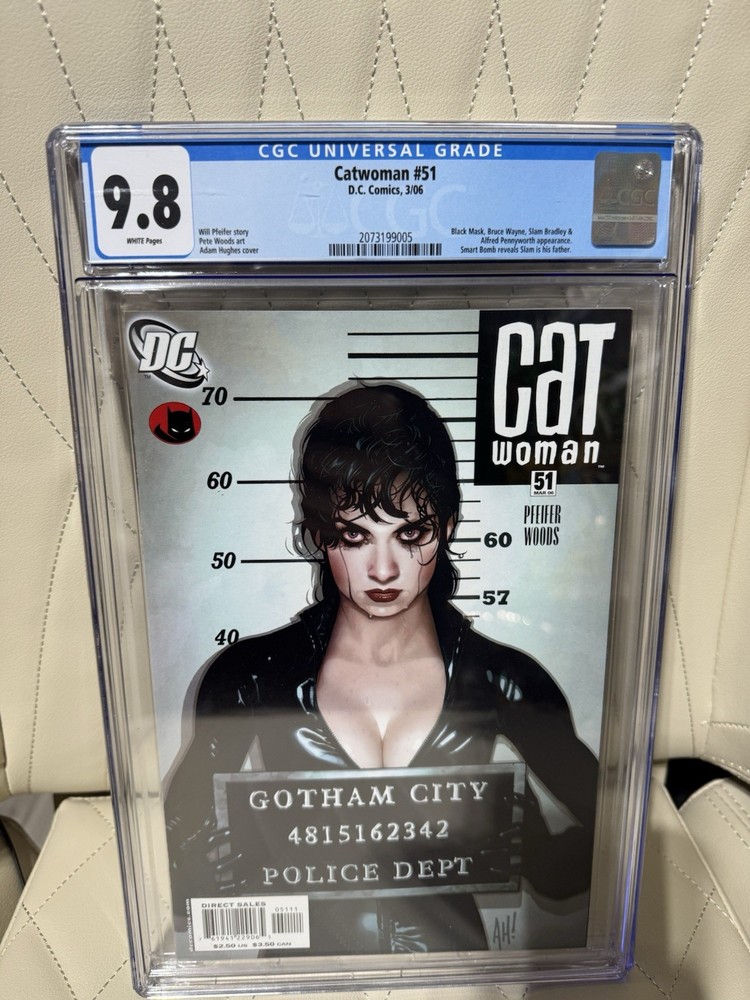 CGC 9.8 Catwoman #51 Adam Hughes Iconic Mugshot Cover DC Comics Blue Label