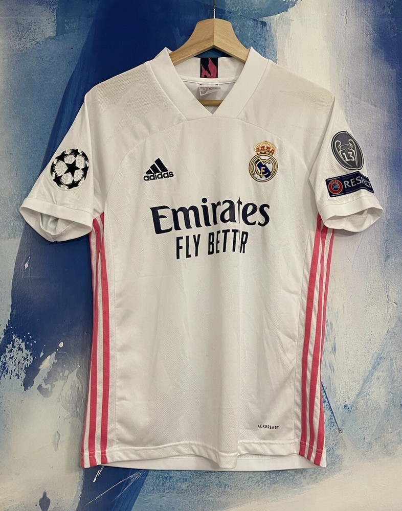 Adidas Real Madrid Home Soccer Jersey Size Small 2020/21 La Liga Spain White UCL