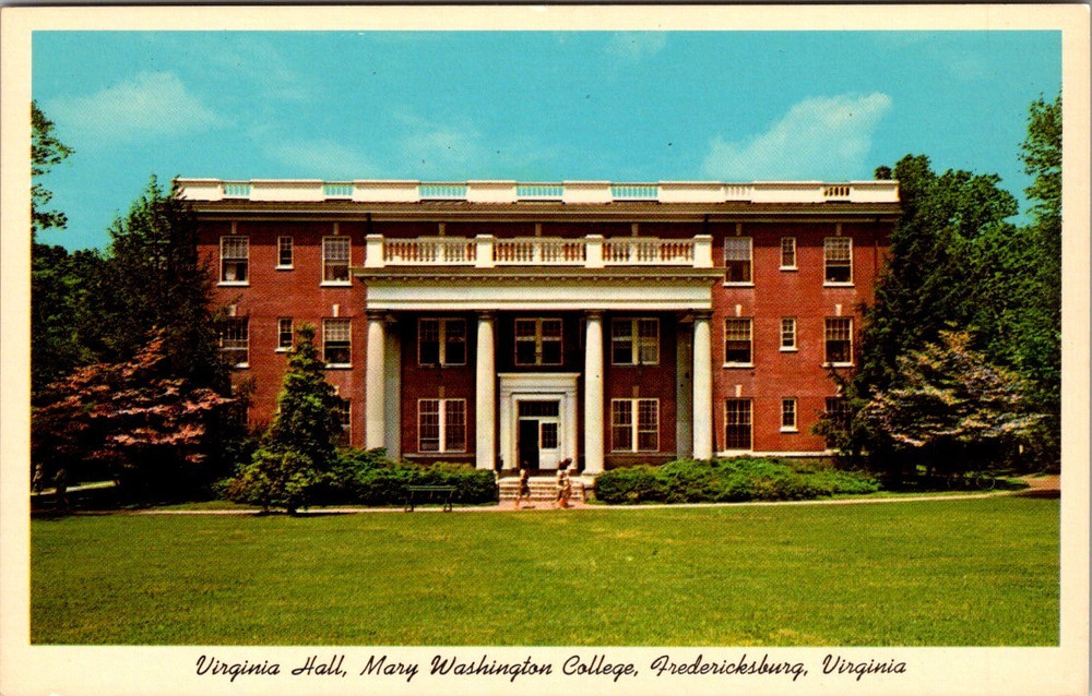 Virginia Hall Mary Washington College Fredericksburg VA 1950s Postcard