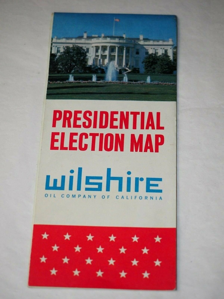 Presidential Election Map Wilshire Oil Company of California 1964
