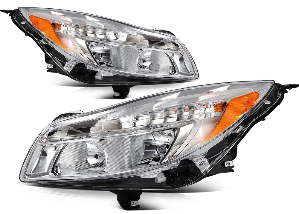 Pair Headlights Assembly For 2011-2013 Buick Regal Chrome Housing Left+Right