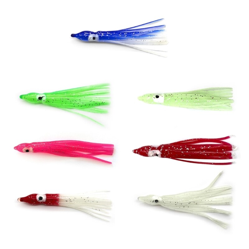 7-Color Glow Squid Lure Rubber Jig for Shrimp & Octopus Fishing