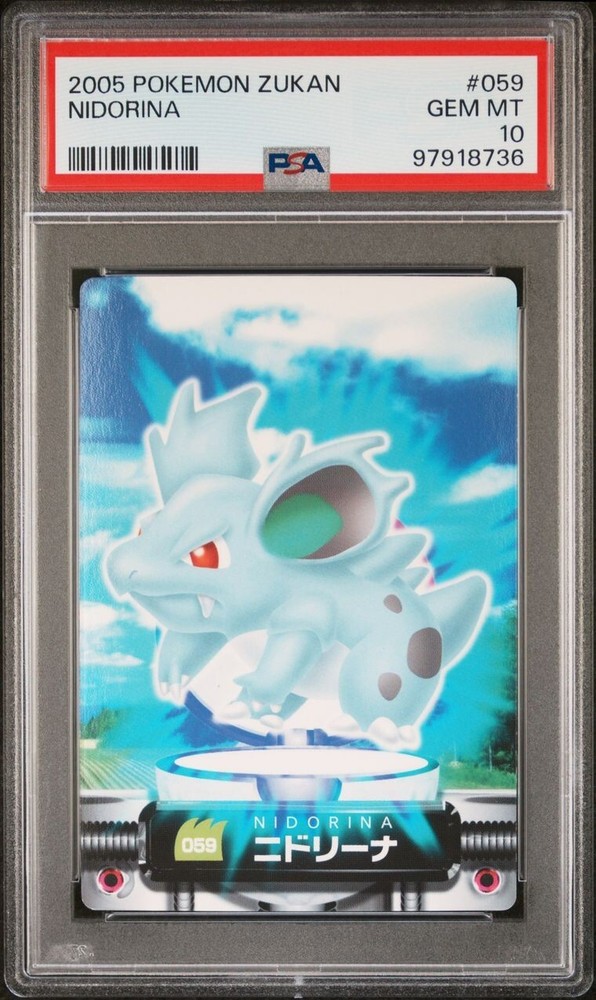 PSA 10 GEM MINT Nidorina #059 Carddass Zukan Advanced Gen Bandai POP 2 Pokémon Card