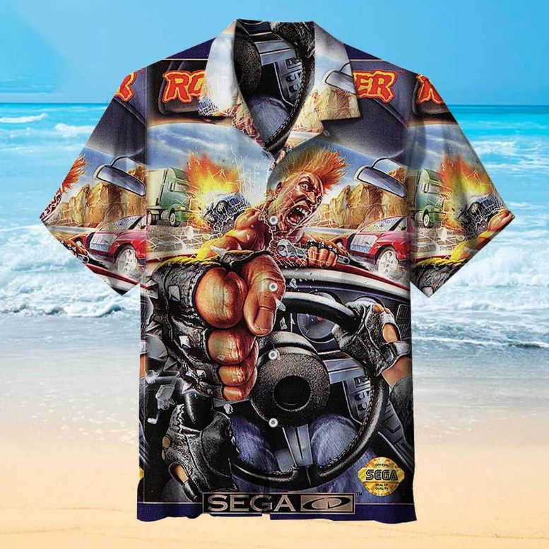 Road Blaster 3D Video Game Hawaiian Shirt with All-Over Print