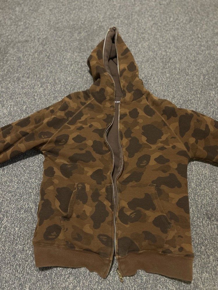 Vintage A Bathing Ape Bape Camo Zip Hoodie Sweatshirt Mens REVERSIBLE