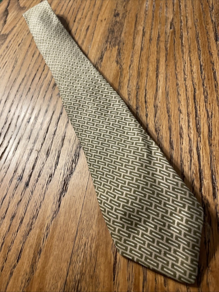 Vintage 50s Bronzini Neiman Marcus Rockabilly Skinny Tie VLV Silk Geometric