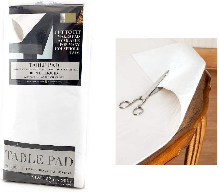 Felt Back Vinyl Table Pad 52x90 Inches Cut to Fit Size