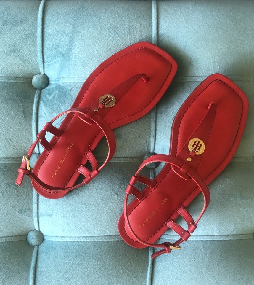 Tommy Hilfiger red womens sandals size US 8.5