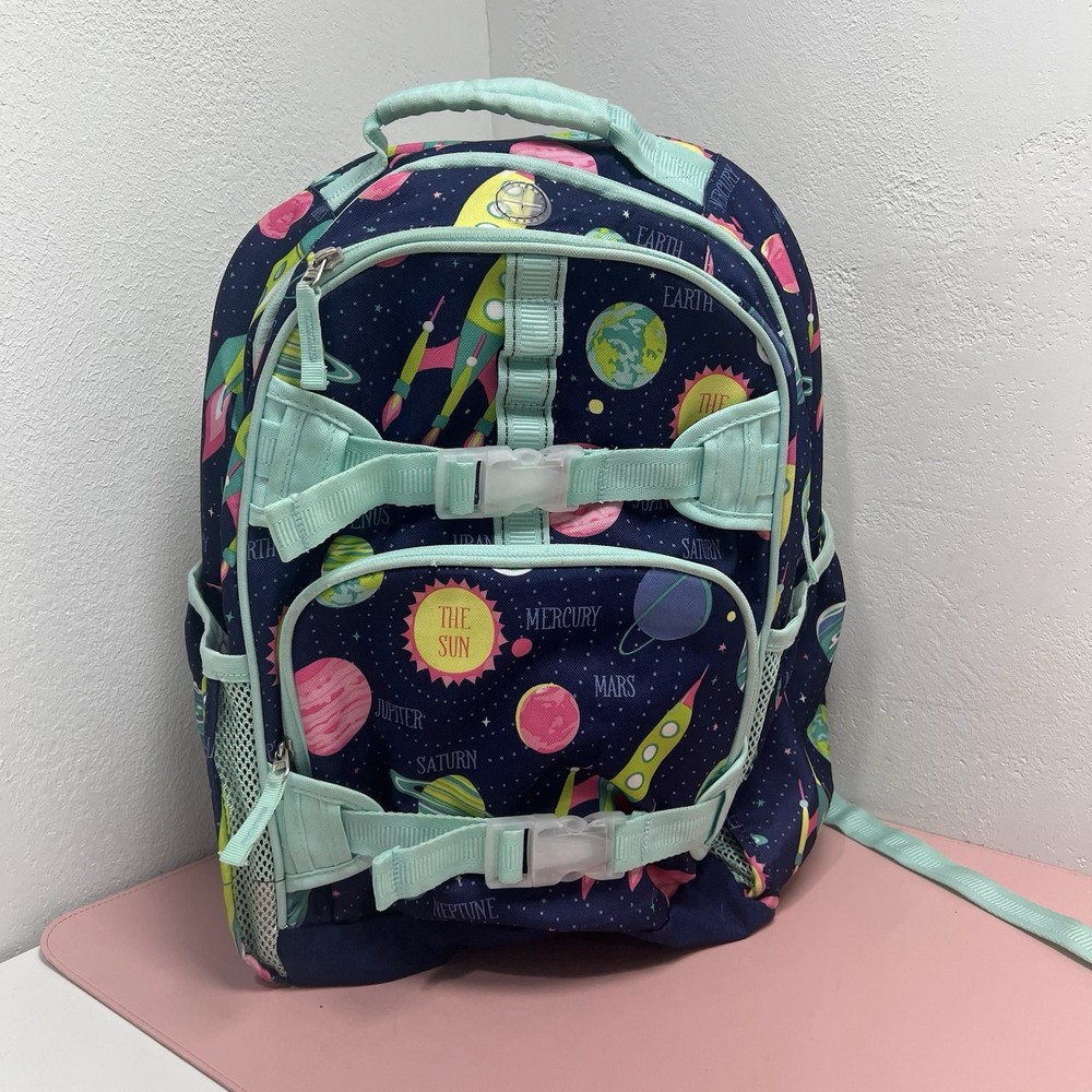 Pottery Barn Kids Solar System Mackenzie LG Backpack Aqua Navy Pink
