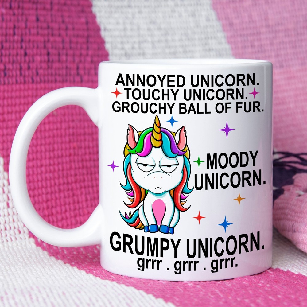 Grouchy Unicorn Novelty Mug Humorous Touchy Gift Idea