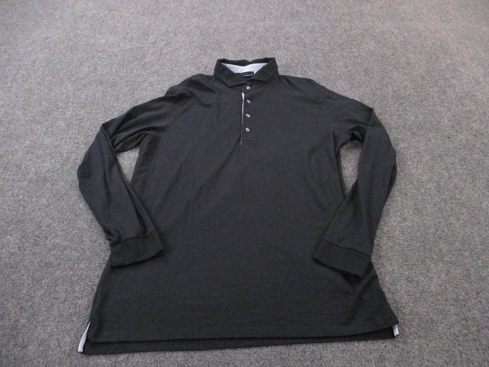 Greyson Polo Shirt Mens XL Black Pima Cotton Golf Stretch Performance Active