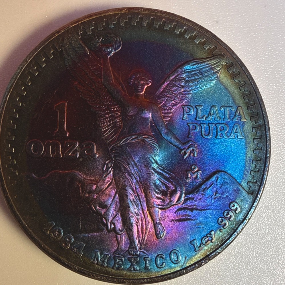 1984-Mo Mexican 1 Onza Libertad Natural Monster Toner - Wow Factor! Low Mint