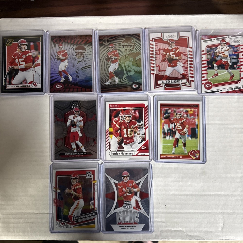 Card Lot of 10 2024 Panini Patrick Mahomes II Kansas City Chiefs Football Cards