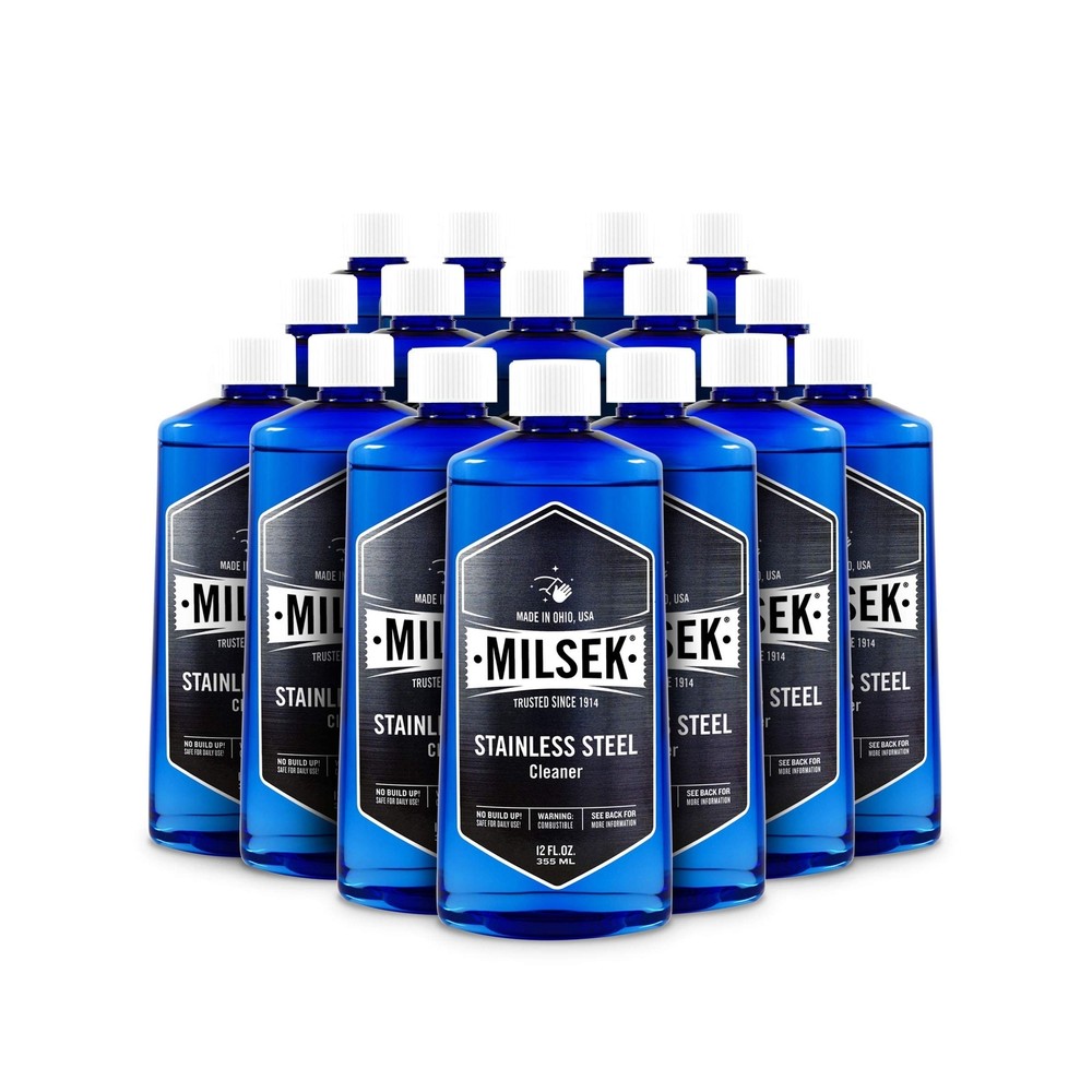 Milsek Stainless Steel Cleaner, 12 Fl Oz (16 Pack), Blue, 192