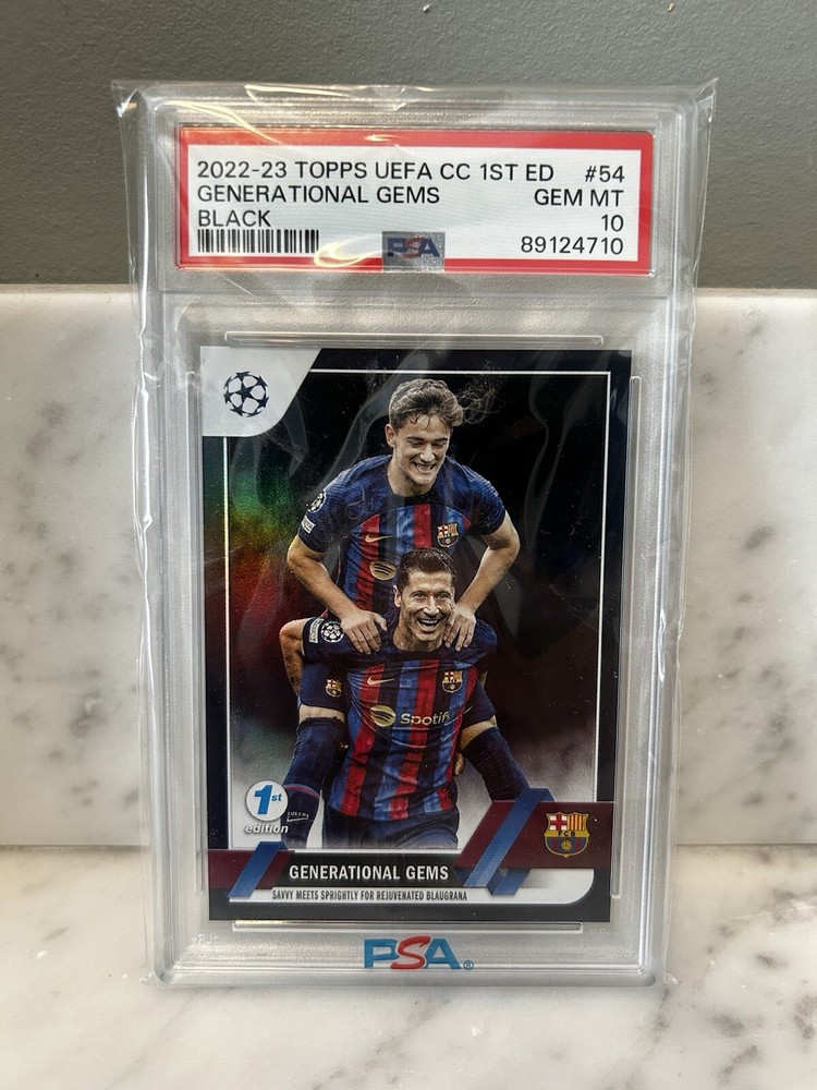 GAVI Robert Lewandowski 9/10 Black Topps GENERATIONAL GEMS 1st edition