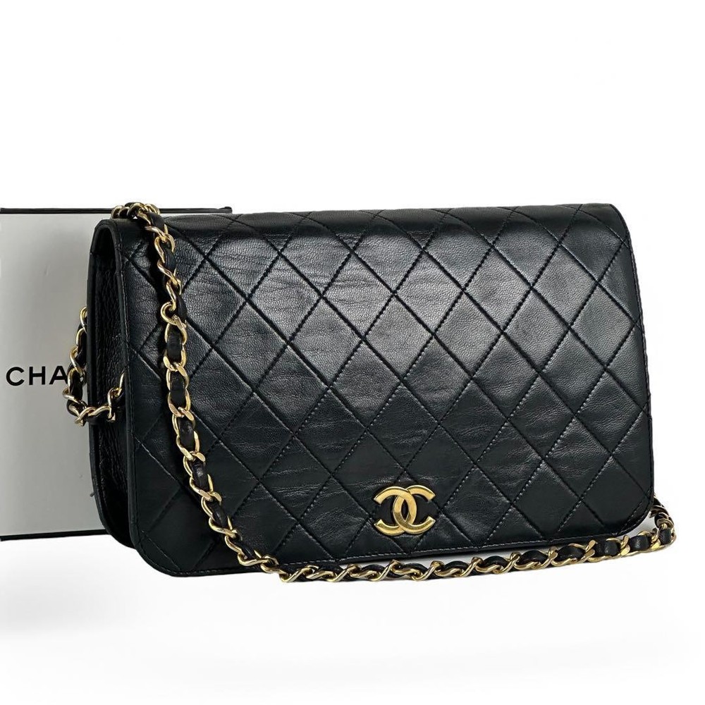 Chanel Lambskin Flap Bag with Chain Strap Coco Mark