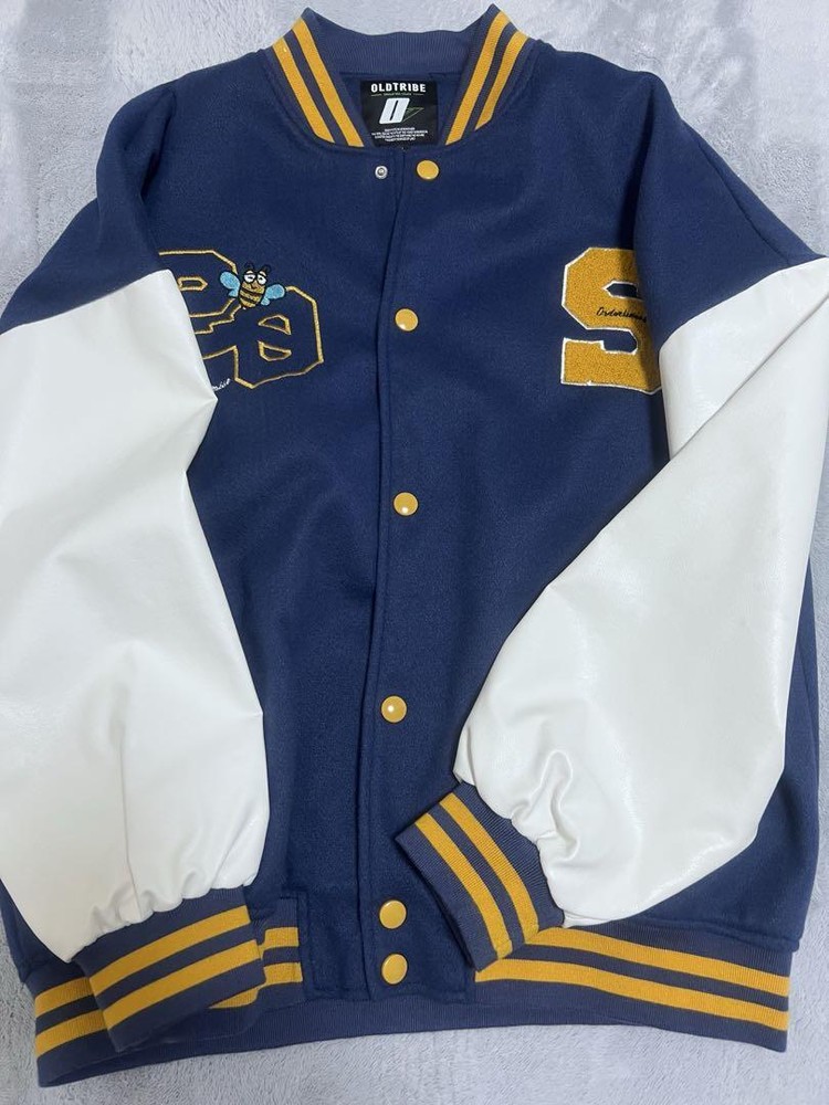 Old Tibechy Stadium Jacket XXL Navy White Contrast Embroidery New