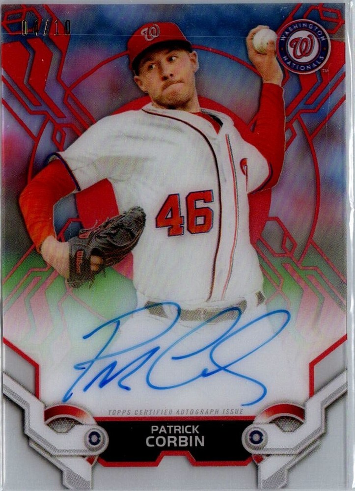 2019 Topps High Tek High Tek Auto Red /10 Patrick Corbin #HTA-PC Auto